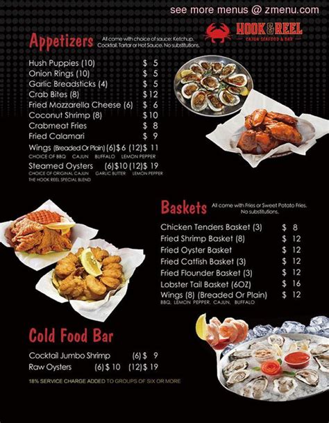 89 Correct order. . Hook reel cajun seafood bar middletown menu